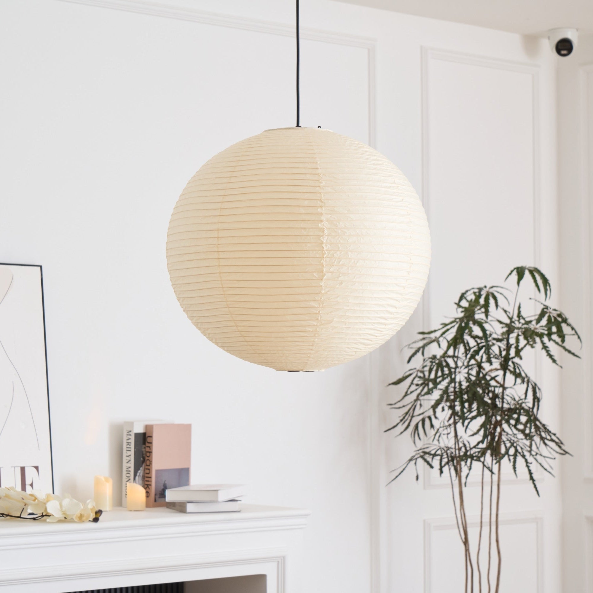 Japanese Mulberry Paper Pendant Lamp — Handmade Washi Lampshade Globe Ambient Lighting - Lamylie