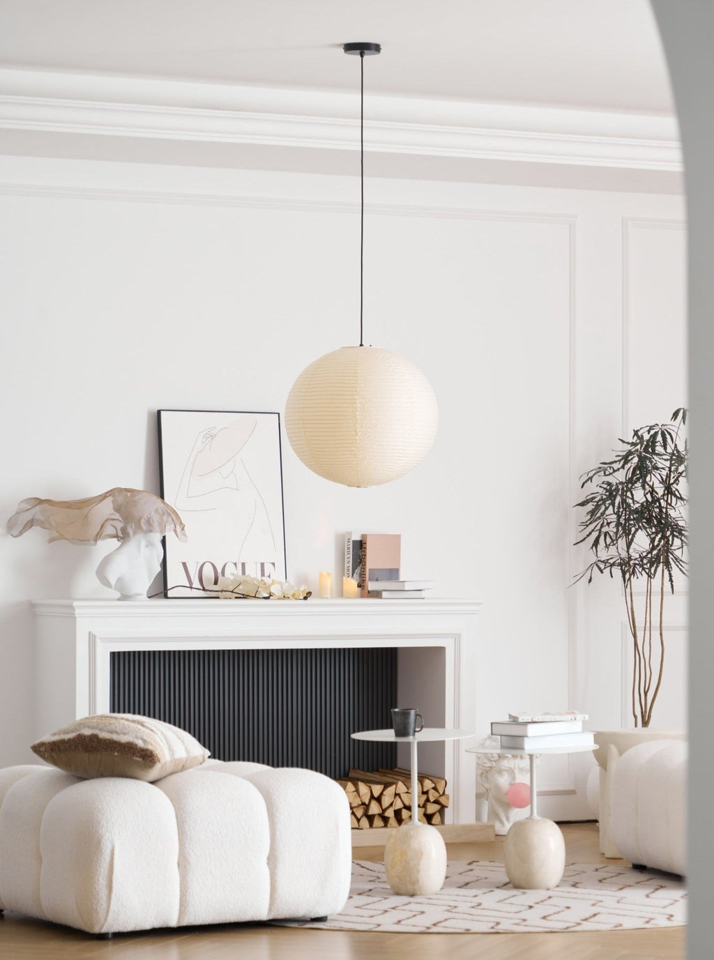Japanese Mulberry Paper Pendant Lamp — Handmade Washi Lampshade Globe Ambient Lighting - Lamylie