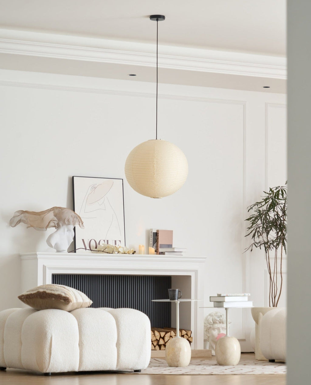 Japanese Mulberry Paper Pendant Lamp — Handmade Washi Lampshade Globe Ambient Lighting - Lamylie