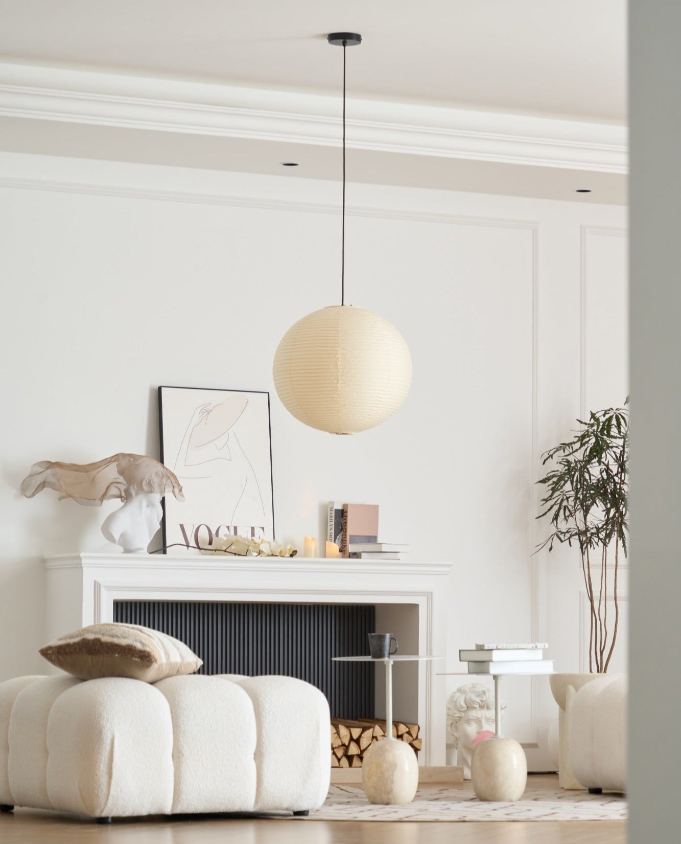 Japanese Mulberry Paper Pendant Lamp — Handmade Washi Lampshade Globe Ambient Lighting - Lamylie