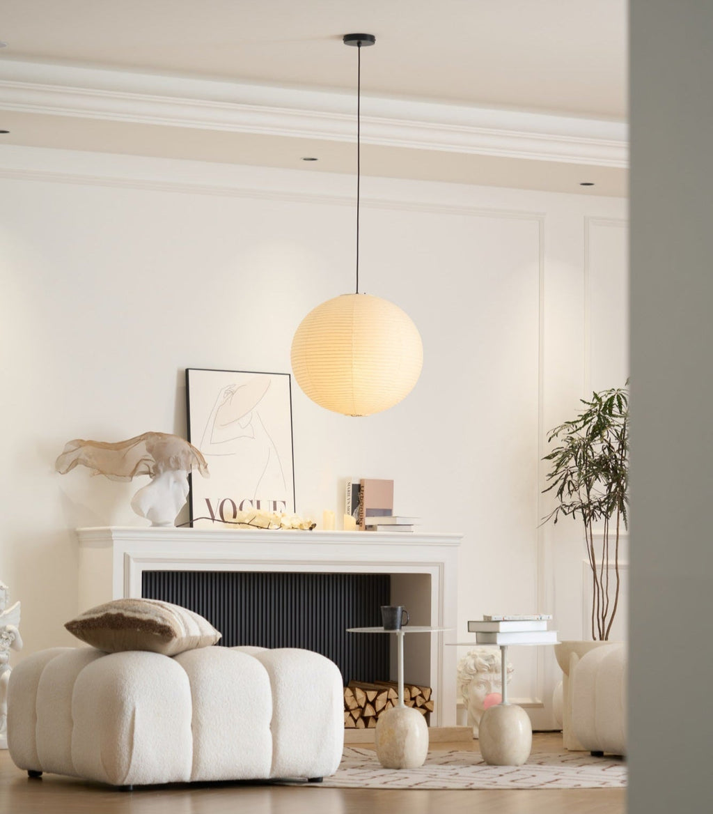Japanese Mulberry Paper Pendant Lamp — Handmade Washi Lampshade Globe Ambient Lighting - Lamylie