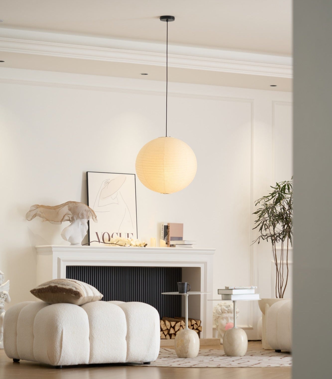 Japanese Mulberry Paper Pendant Lamp — Handmade Washi Lampshade Globe Ambient Lighting - Lamylie