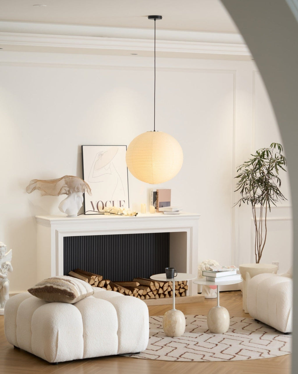 Japanese Mulberry Paper Pendant Lamp — Handmade Washi Lampshade Globe Ambient Lighting - Lamylie