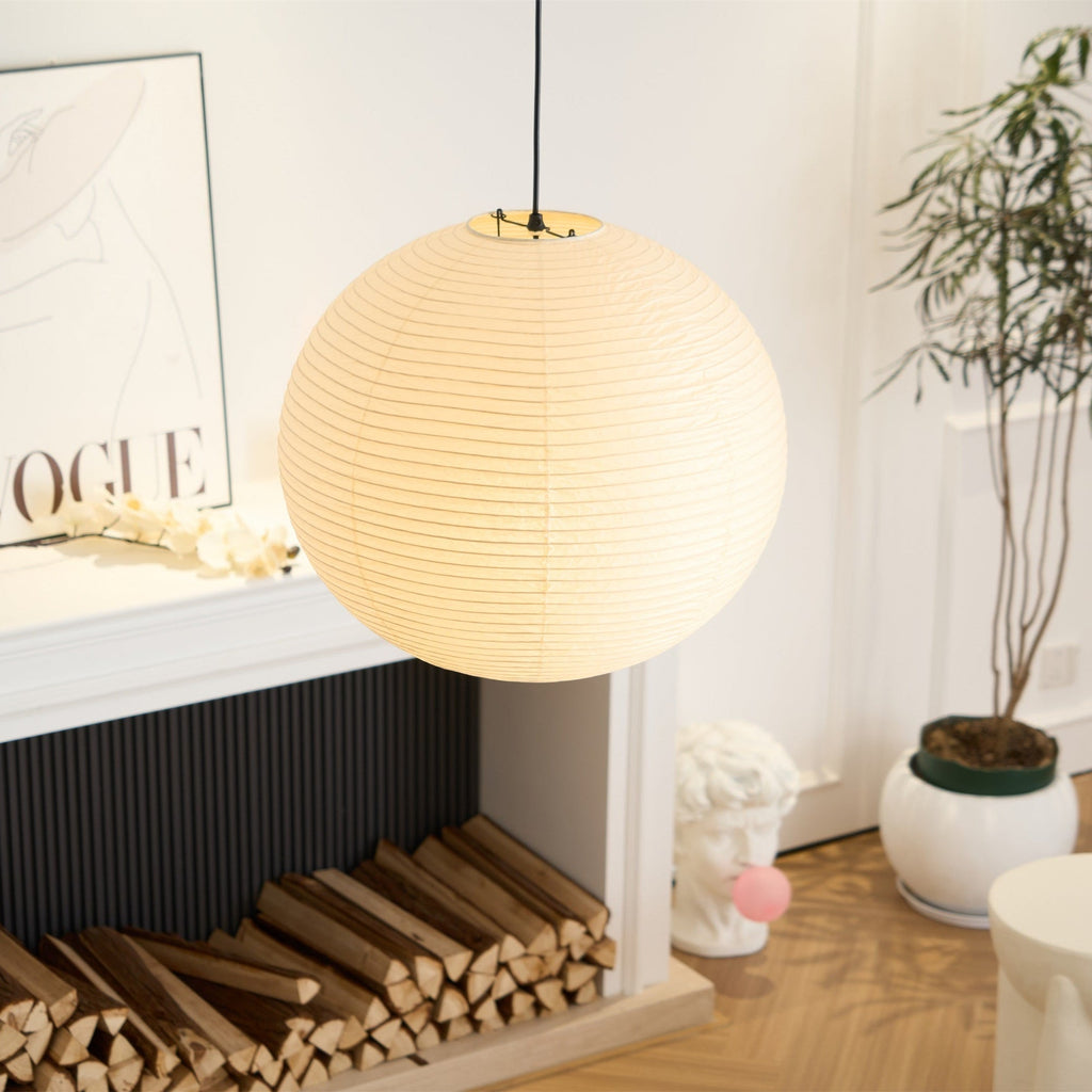 Japanese Mulberry Paper Pendant Lamp — Handmade Washi Lampshade Globe Ambient Lighting - Lamylie
