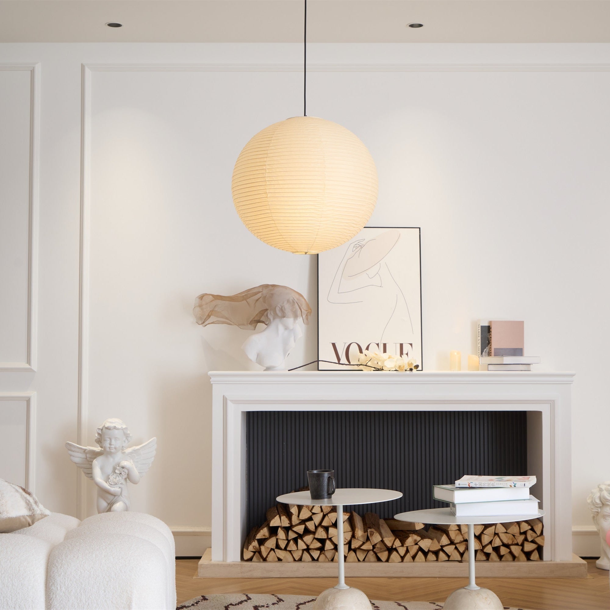 Japanese Mulberry Paper Pendant Lamp — Handmade Washi Lampshade Globe Ambient Lighting - Lamylie