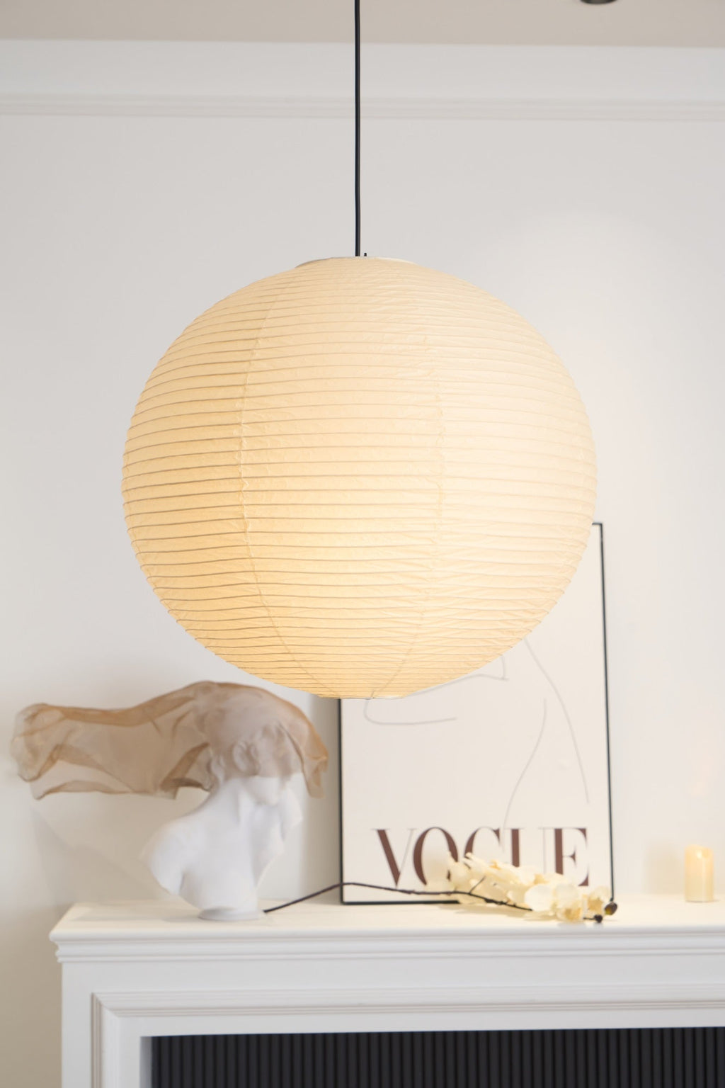 Japanese Mulberry Paper Pendant Lamp — Handmade Washi Lampshade Globe Ambient Lighting - Lamylie