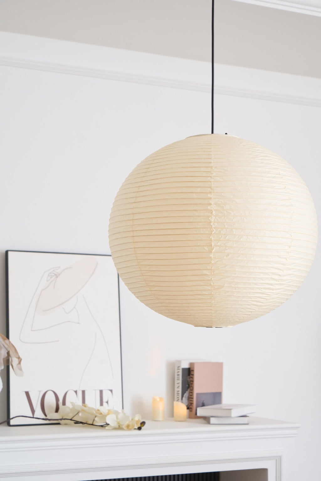 Japanese Mulberry Paper Pendant Lamp — Handmade Washi Lampshade Globe Ambient Lighting - Lamylie