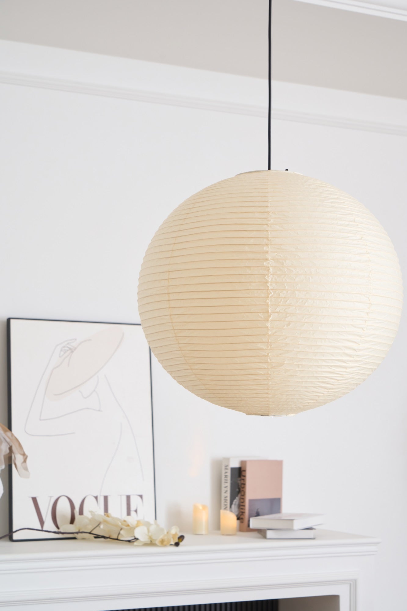 Japanese Mulberry Paper Pendant Lamp — Handmade Washi Lampshade Globe Ambient Lighting - Lamylie