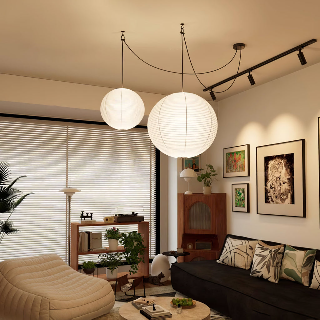 Japanese Mulberry Paper Pendant Lamp — Handmade Washi Lampshade Globe Ambient Lighting - Lamylie