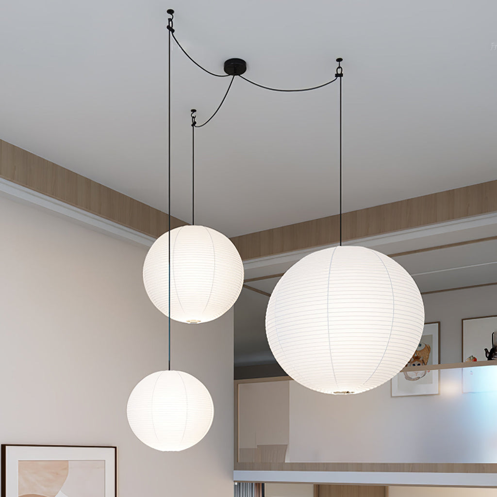 Japanese Mulberry Paper Pendant Lamp — Handmade Washi Lampshade Globe Ambient Lighting - Lamylie