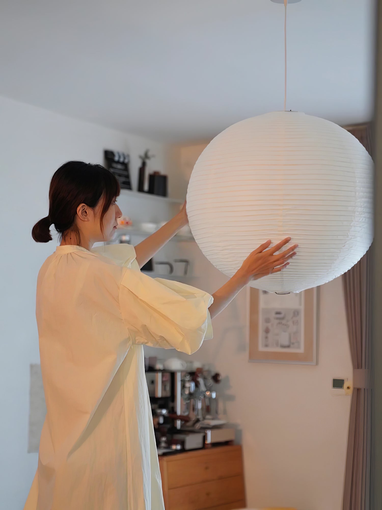 Japanese Mulberry Paper Pendant Lamp — Handmade Washi Lampshade Globe Ambient Lighting - Lamylie