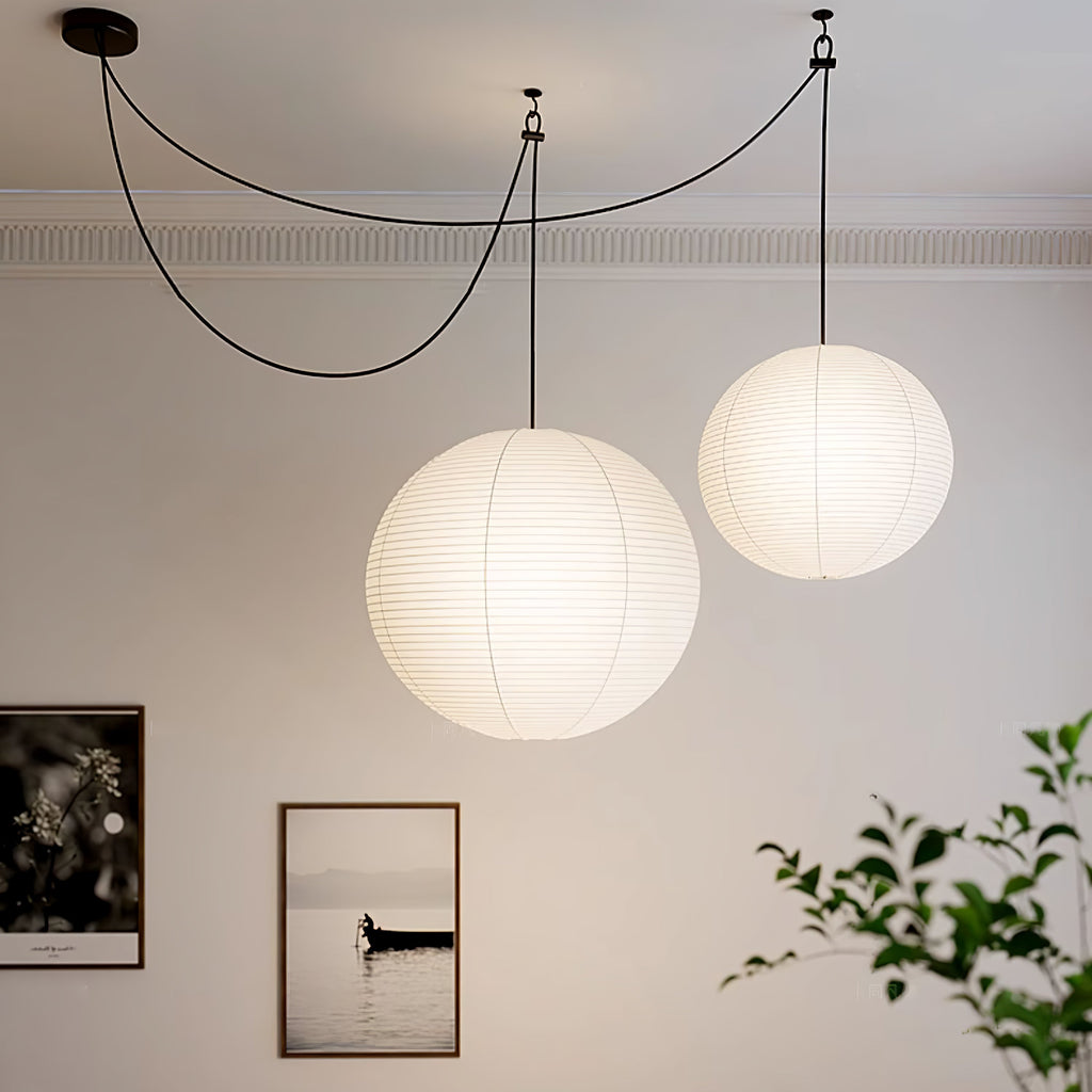 Japanese Mulberry Paper Pendant Lamp — Handmade Washi Lampshade Globe Ambient Lighting - Lamylie