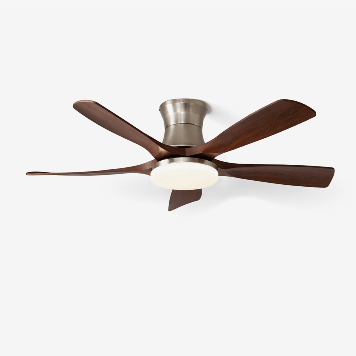 Ventilator de tavan scandinav cu iluminare | Ventilator silențios cu 5 pale, LED și telecomandă - Lamylie