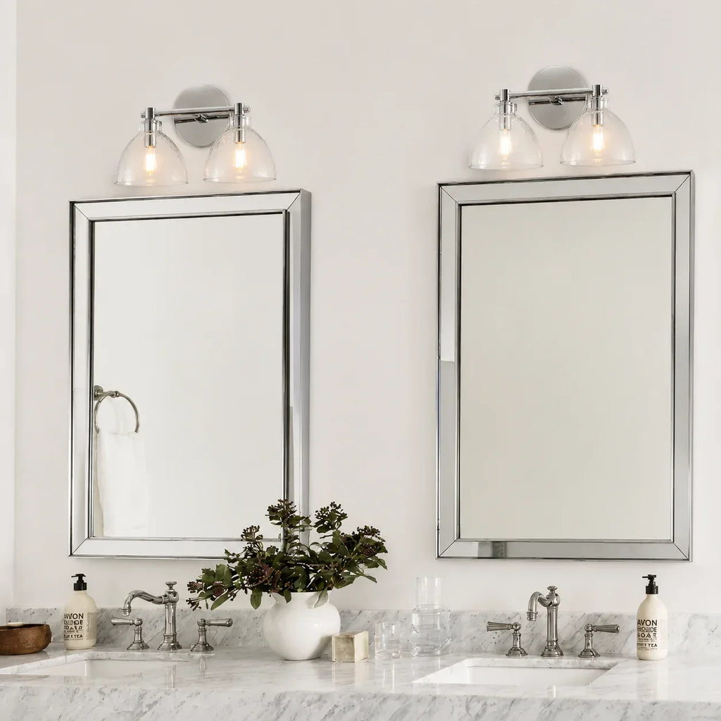 Applique murale en verre recyclé, laiton antique | Éclairage mural minimaliste pour salle de bains, couloir, entrée et chambre à coucher – Lamylie