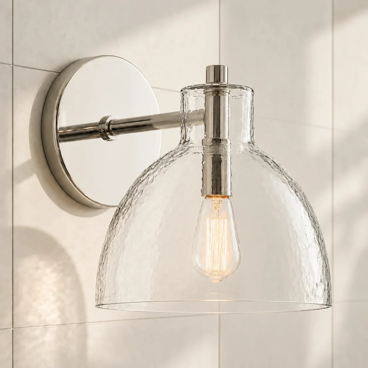 Applique murale en verre recyclé, laiton antique | Éclairage mural minimaliste pour salle de bains, couloir, entrée et chambre à coucher – Lamylie