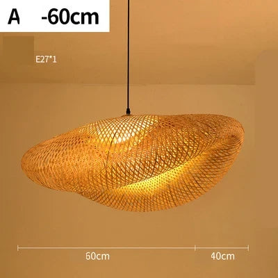 Håndlavet hængelampe i rattan | Skandinavisk rustikt design | Naturlig stemningsbelysning - Lamylie