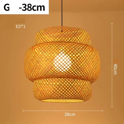 Håndlavet hængelampe i rattan | Skandinavisk rustikt design | Naturlig stemningsbelysning - Lamylie