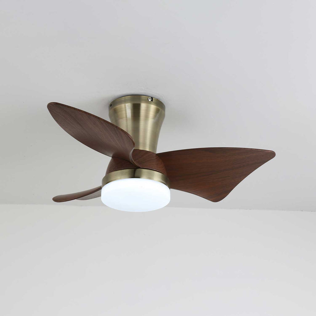 Moderní stropní ventilátor s osvětlením | vzhled dřeva a LED 24W | tichý chod a dálkové ovládání – Lamylie