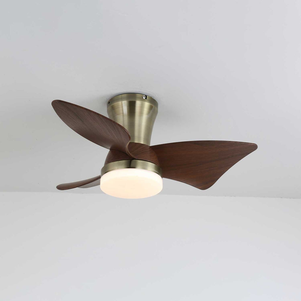 Moderní stropní ventilátor s osvětlením | vzhled dřeva a LED 24W | tichý chod a dálkové ovládání – Lamylie