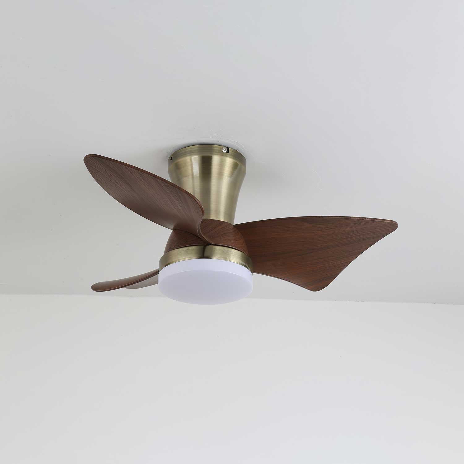 Moderní stropní ventilátor s osvětlením | vzhled dřeva a LED 24W | tichý chod a dálkové ovládání – Lamylie