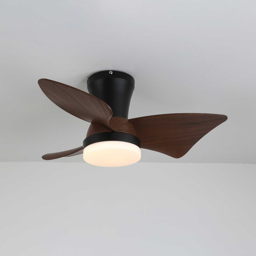 Moderní stropní ventilátor s osvětlením | vzhled dřeva a LED 24W | tichý chod a dálkové ovládání – Lamylie