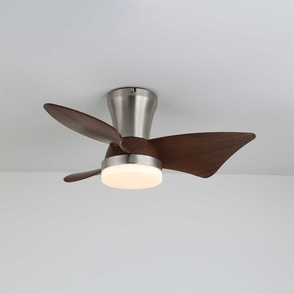 Moderní stropní ventilátor s osvětlením | vzhled dřeva a LED 24W | tichý chod a dálkové ovládání – Lamylie
