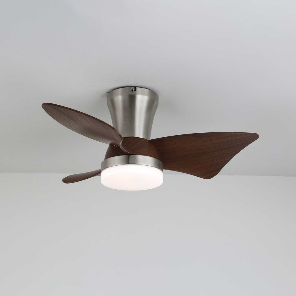 Moderní stropní ventilátor s osvětlením | vzhled dřeva a LED 24W | tichý chod a dálkové ovládání – Lamylie