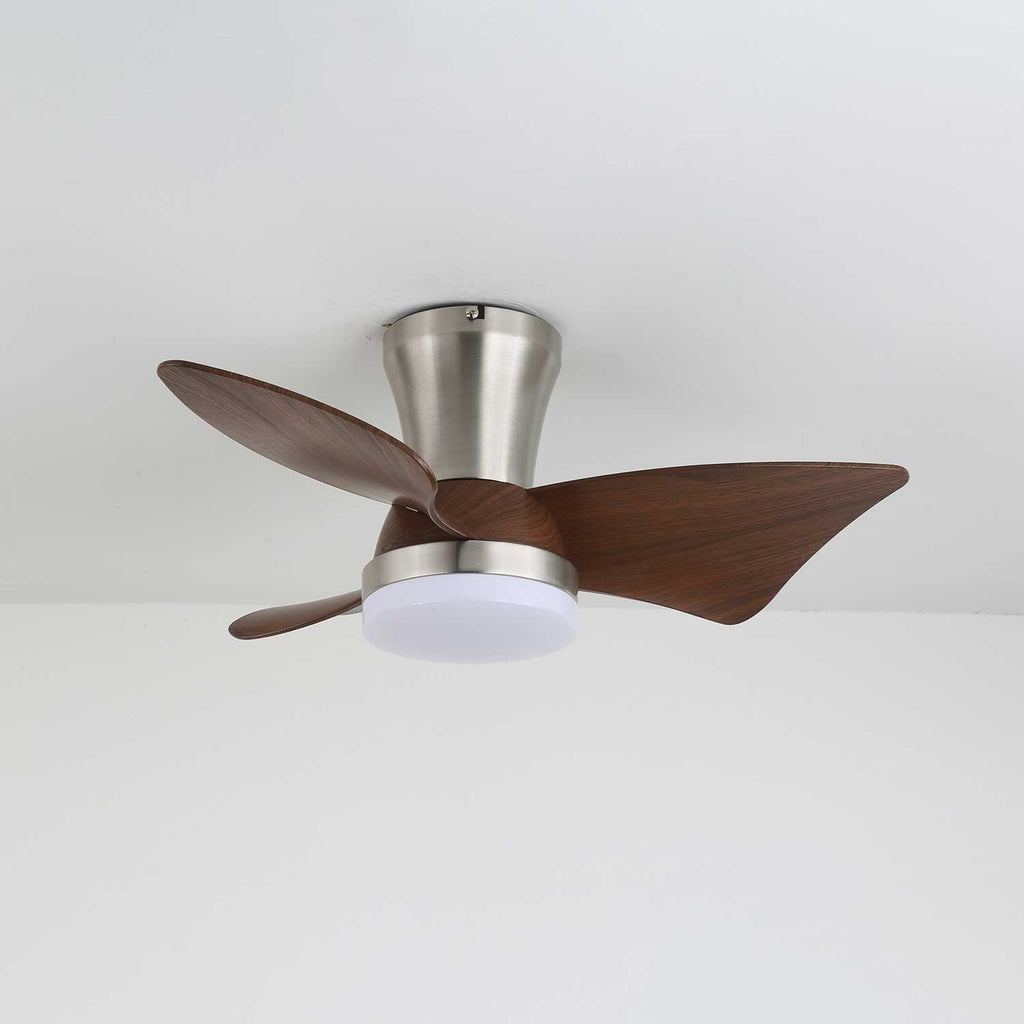 Moderní stropní ventilátor s osvětlením | vzhled dřeva a LED 24W | tichý chod a dálkové ovládání – Lamylie