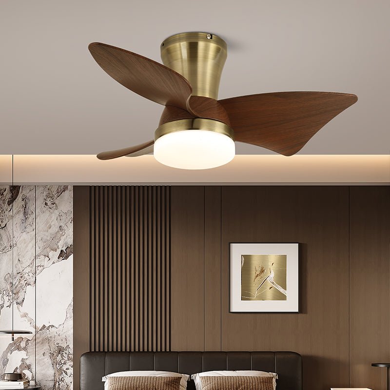 Stropní ventilátor s osvětlením v minimalistickém dřevěném vzhledu – Lamylie