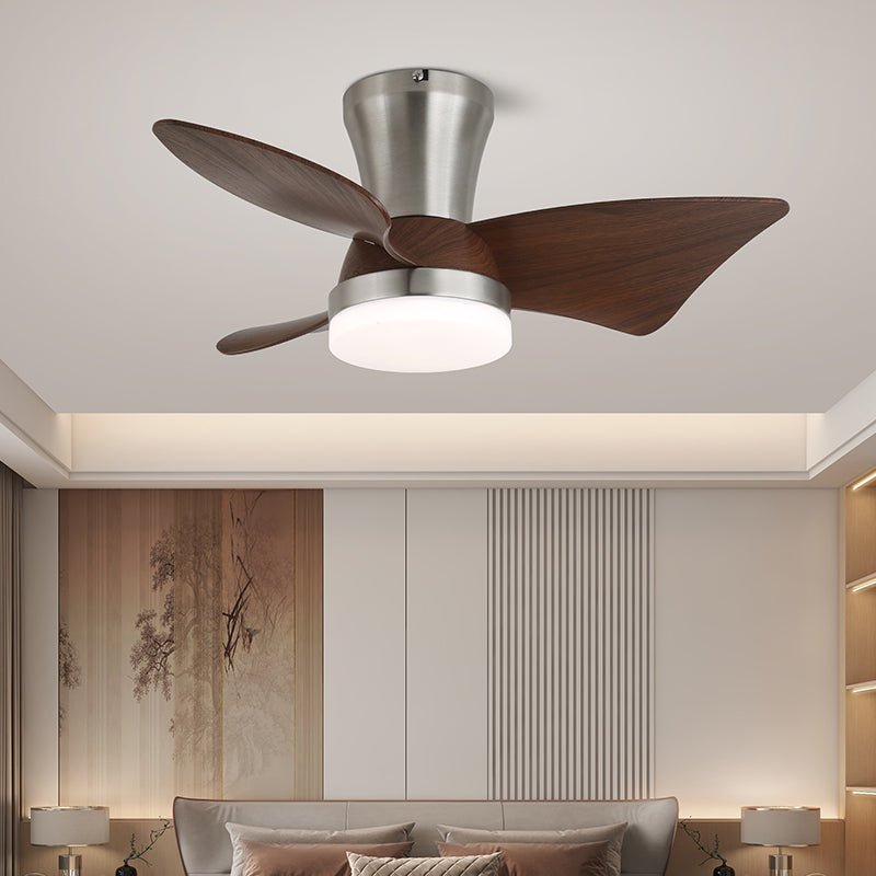 Stropní ventilátor s osvětlením v minimalistickém dřevěném vzhledu – Lamylie