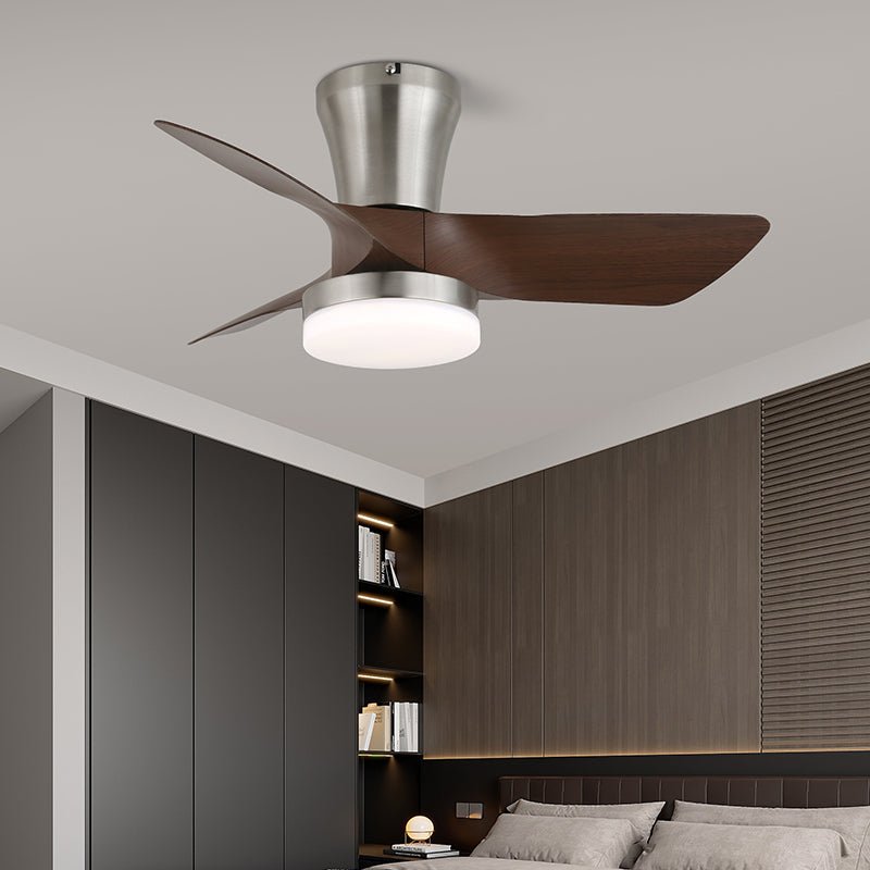 Stropní ventilátor s osvětlením v minimalistickém dřevěném vzhledu – Lamylie