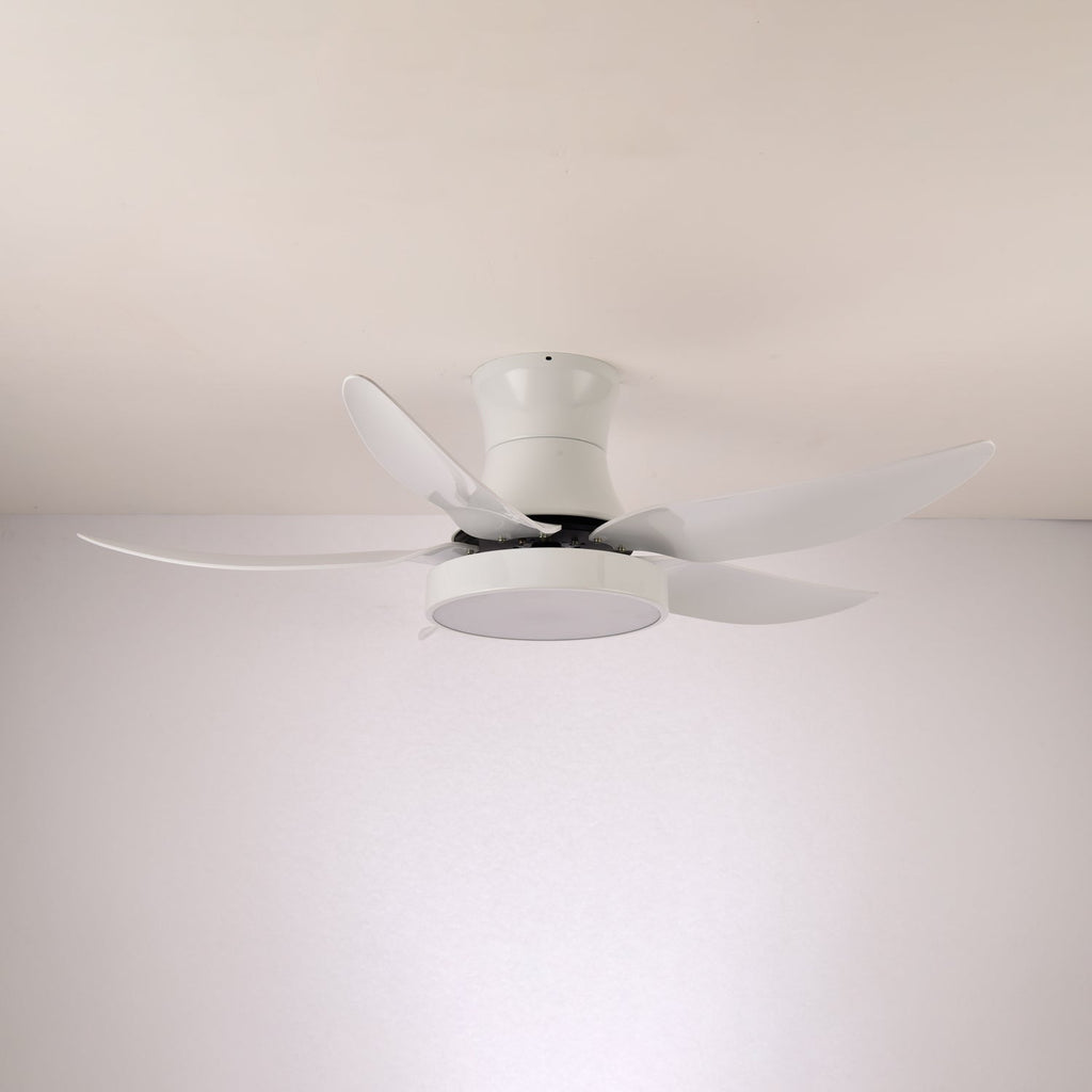 Takvifte med belysning 132 cm, moderne svart metall og plast, LED 24 W, justerbar med 6 hastigheter – Lamylie