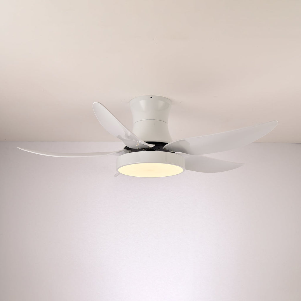 Takvifte med belysning 132 cm, moderne svart metall og plast, LED 24 W, justerbar med 6 hastigheter – Lamylie