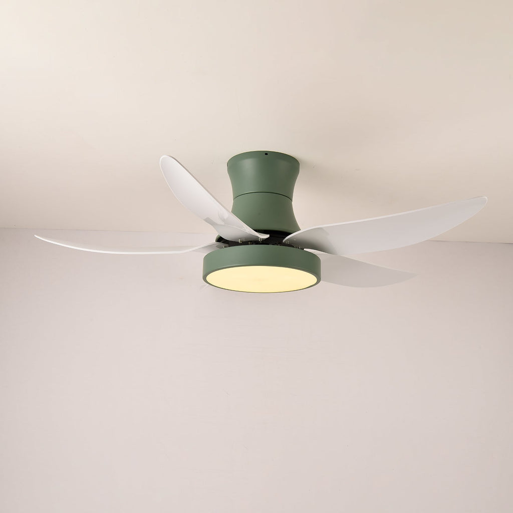 Takvifte med belysning 132 cm, moderne svart metall og plast, LED 24 W, justerbar med 6 hastigheter – Lamylie
