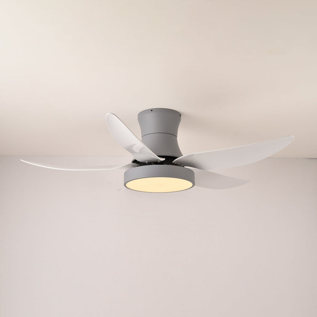 Takvifte med belysning 132 cm, moderne svart metall og plast, LED 24 W, justerbar med 6 hastigheter – Lamylie