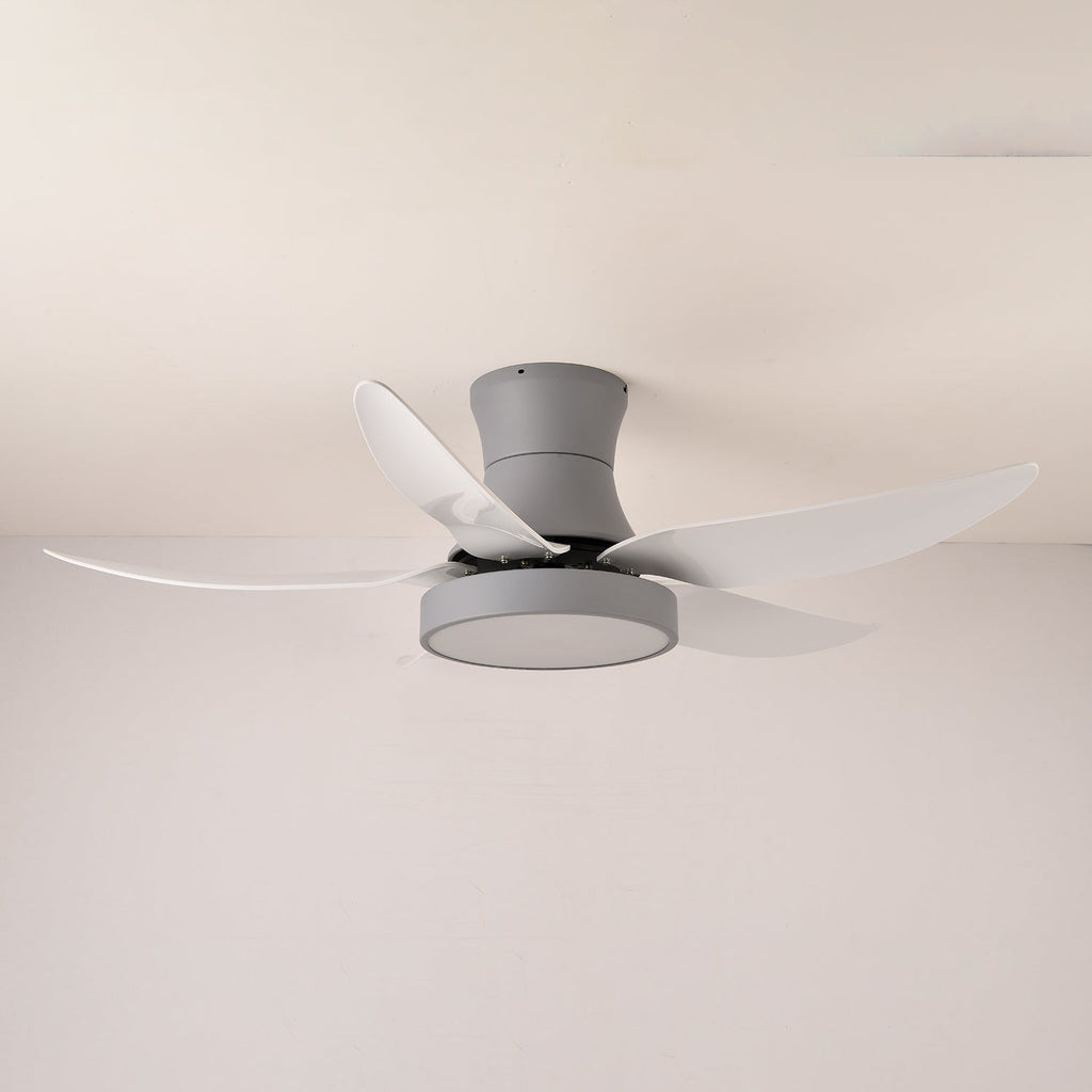 Takvifte med belysning 132 cm, moderne svart metall og plast, LED 24 W, justerbar med 6 hastigheter – Lamylie