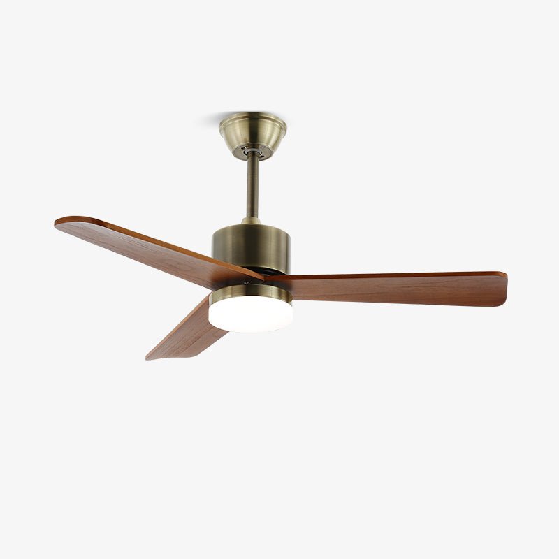 Ceiling Fan with Lighting | Minimalist Fan in Silver and Wood | 6 Speeds | Remote Control | 106/132 cm | LED 35W | Ceiling Light with Ventilation Function - Lamylie