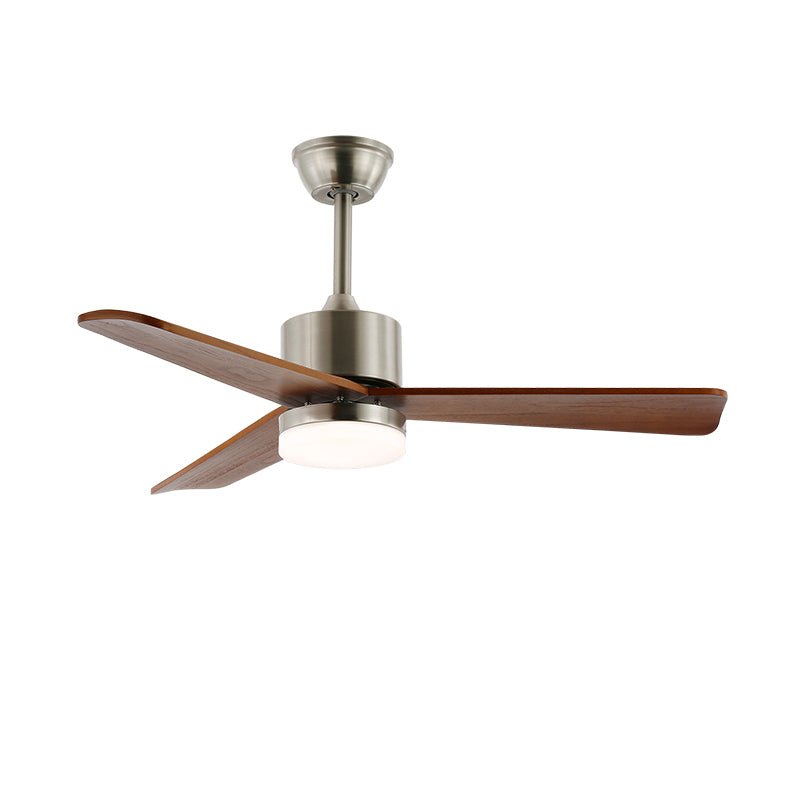 Ceiling Fan with Lighting | Minimalist Fan in Silver and Wood | 6 Speeds | Remote Control | 106/132 cm | LED 35W | Ceiling Light with Ventilation Function - Lamylie