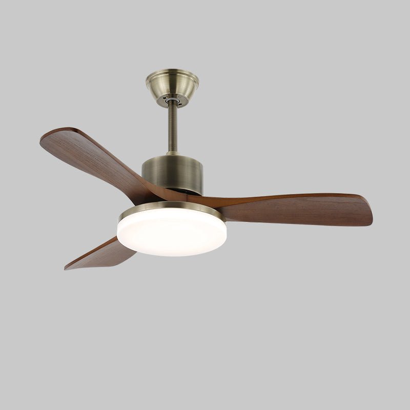 Ceiling Fan with Lighting | Minimalist Fan in Silver and Wood | 6 Speeds | Remote Control | 106/132 cm | LED 35W | Ceiling Light with Ventilation Function - Lamylie
