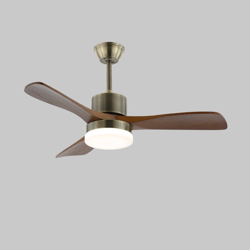Ceiling Fan with Lighting | Minimalist Fan in Silver and Wood | 6 Speeds | Remote Control | 106/132 cm | LED 35W | Ceiling Light with Ventilation Function - Lamylie