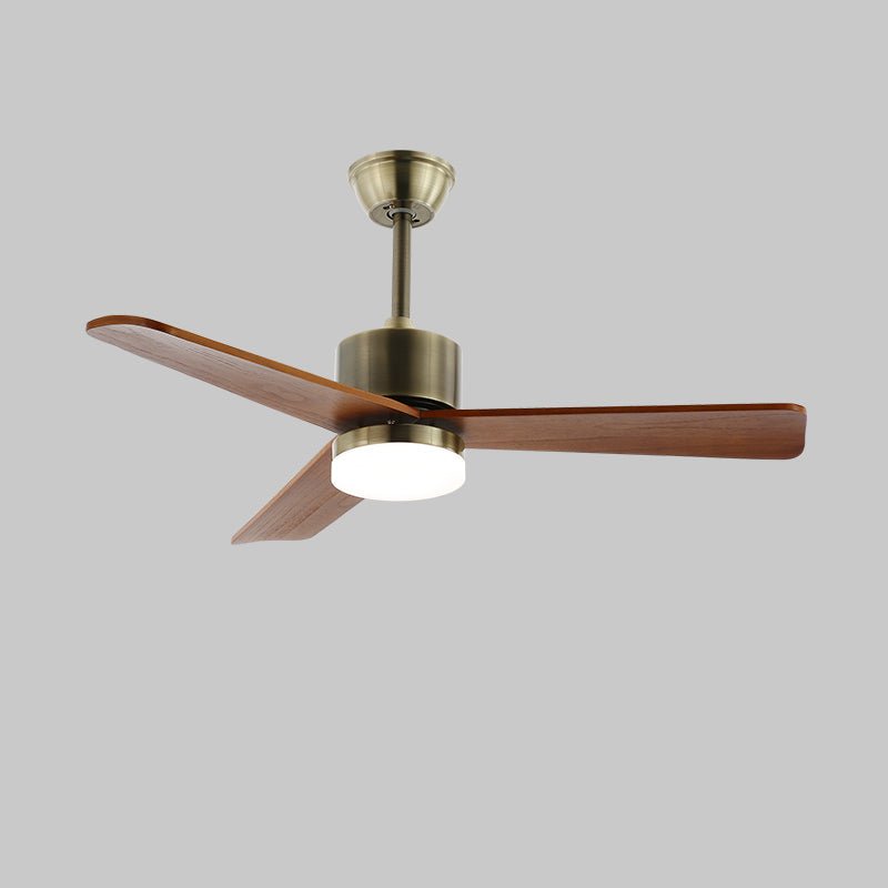 Ceiling Fan with Lighting | Minimalist Fan in Silver and Wood | 6 Speeds | Remote Control | 106/132 cm | LED 35W | Ceiling Light with Ventilation Function - Lamylie