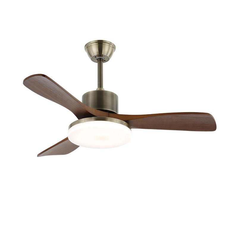 Ceiling Fan with Lighting | Minimalist Fan in Silver and Wood | 6 Speeds | Remote Control | 106/132 cm | LED 35W | Ceiling Light with Ventilation Function - Lamylie