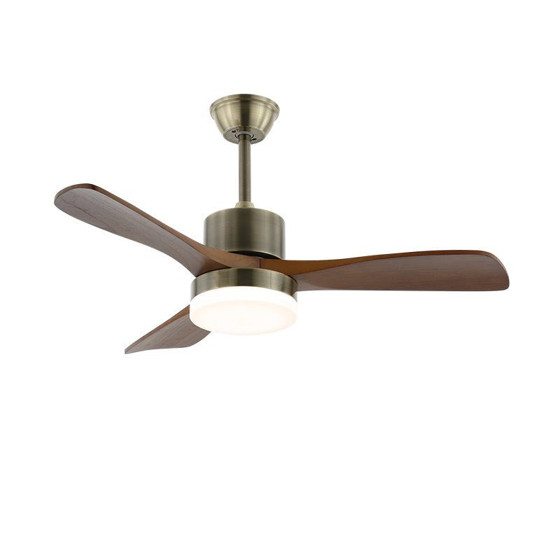 Ceiling Fan with Lighting | Minimalist Fan in Silver and Wood | 6 Speeds | Remote Control | 106/132 cm | LED 35W | Ceiling Light with Ventilation Function - Lamylie