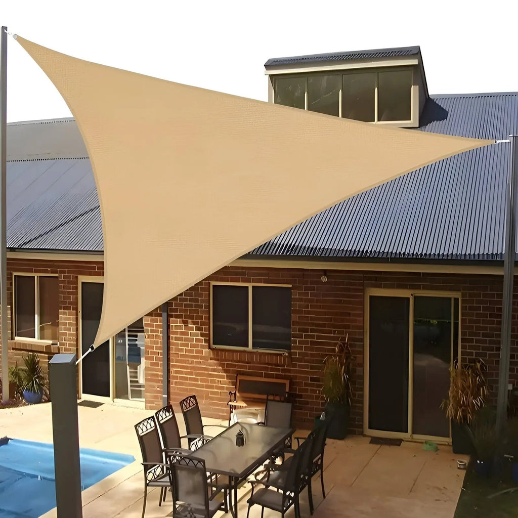 Prelată triunghiulară impermeabilă pentru umbrire | Parasolar cu protecție UV pentru grădină, terasă, piscină, spațiu exterior, terasă, balcon și decor exterior – Lamylie