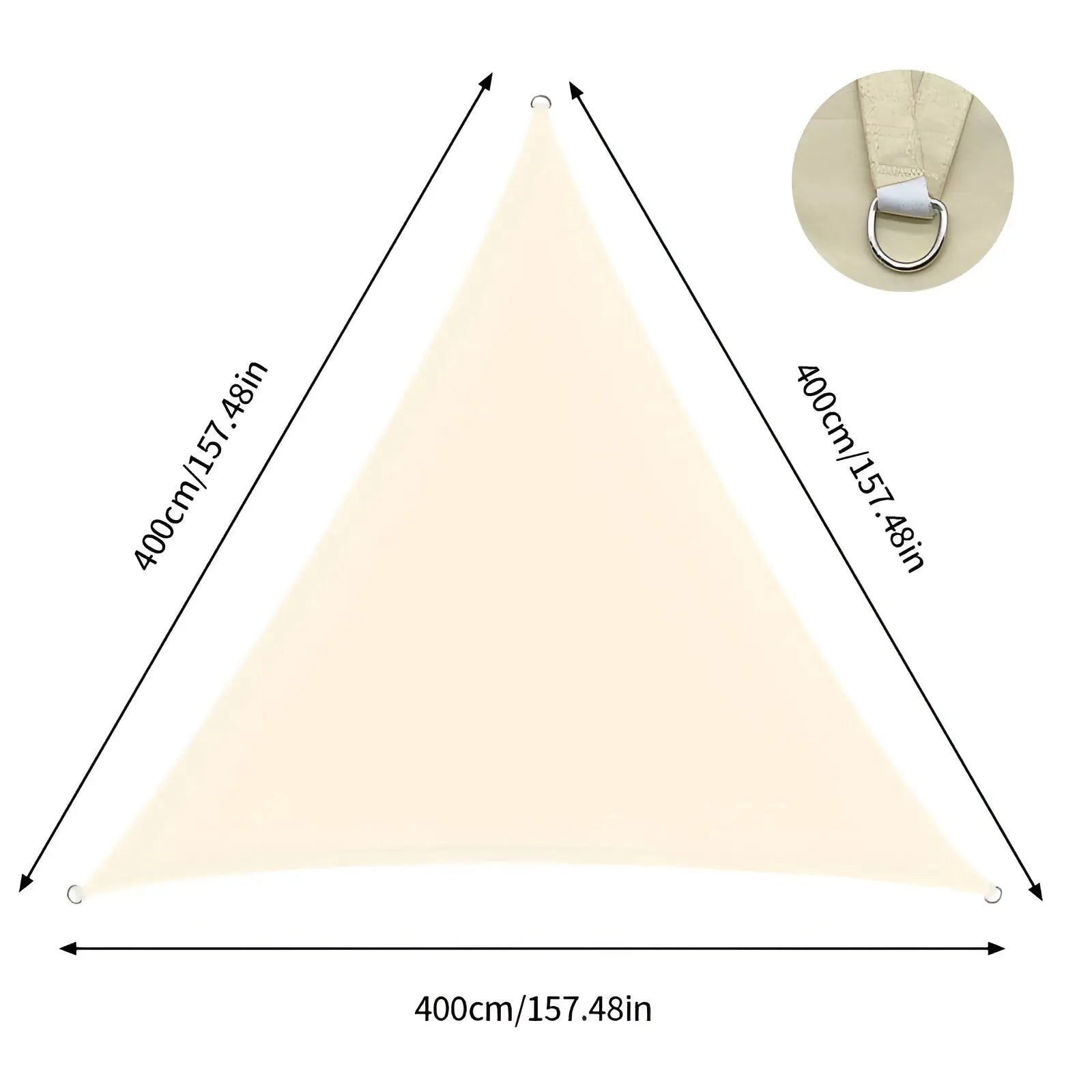 Prelată triunghiulară impermeabilă pentru umbrire | Parasolar cu protecție UV pentru grădină, terasă, piscină, spațiu exterior, terasă, balcon și decor exterior – Lamylie