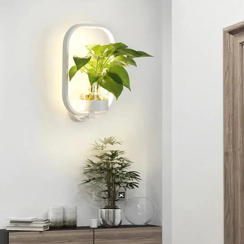 LED Wall Plant Light with Glass Vase | Warm Ambient Light | Decorative Wall Feature | GlowPlant - Lamylie