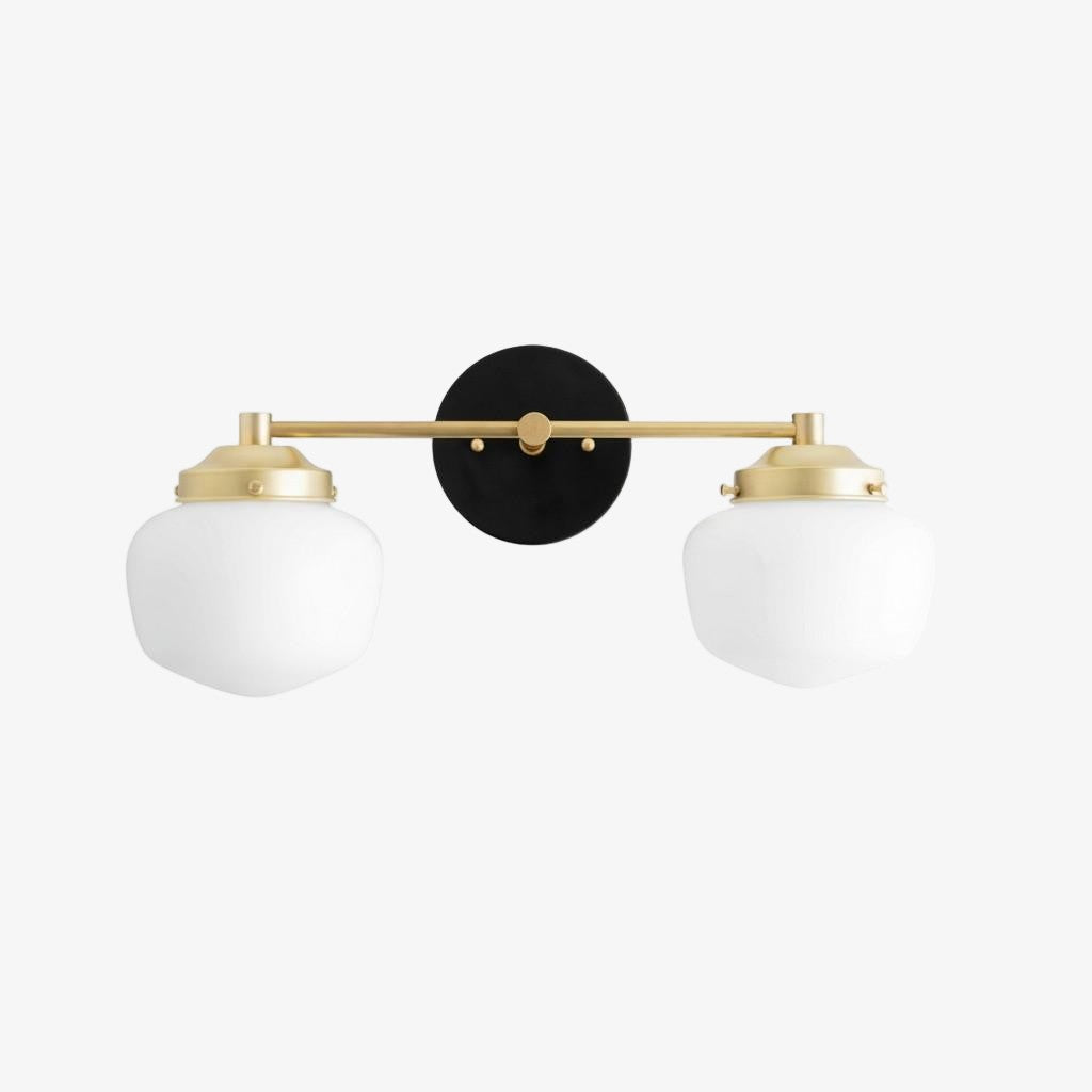Globe Wall Lamp Classic Bathroom Schoolhouse Lighting Matte Opal Glass for Mirror and Sink - Lamylie