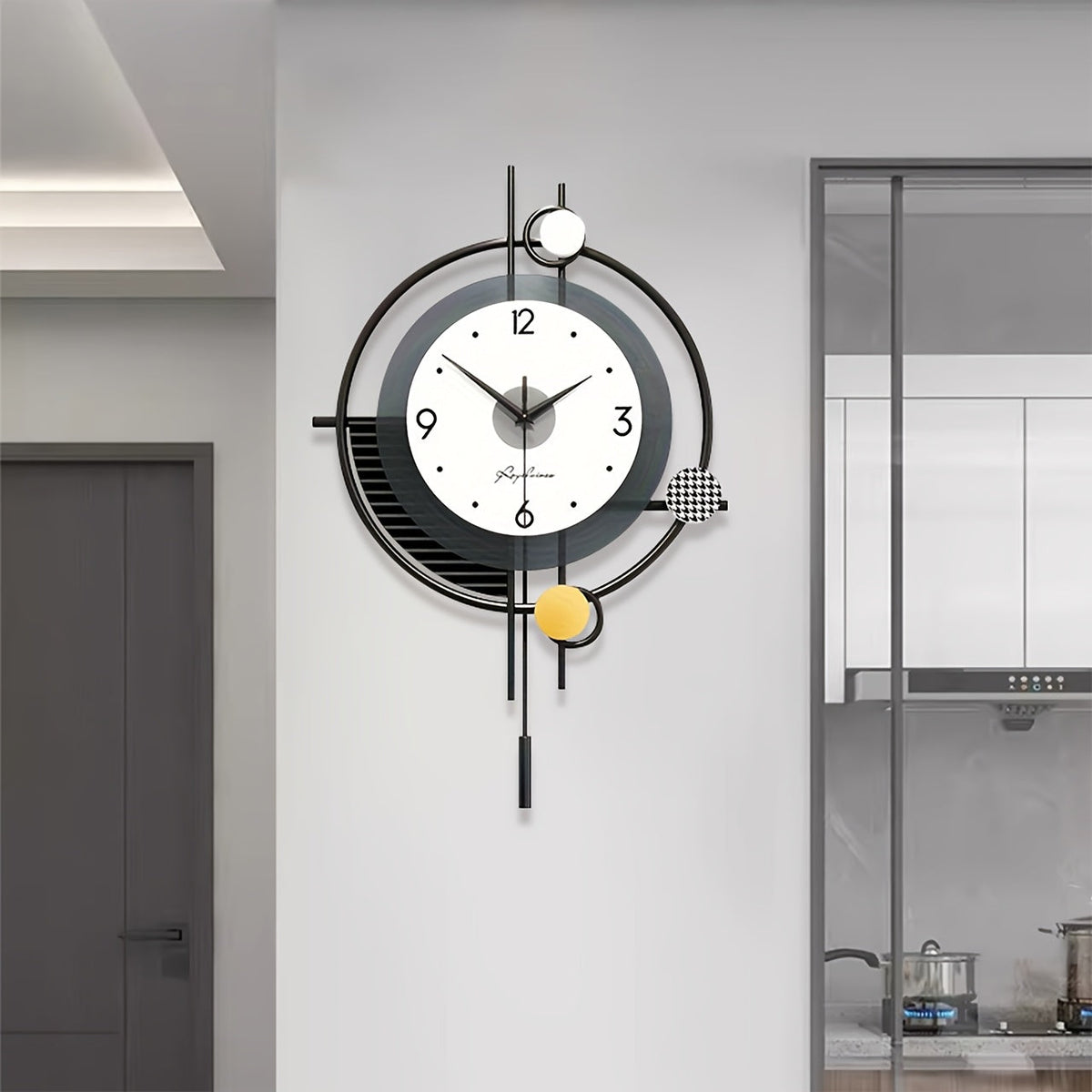 Ceas de perete Aura elegant — mecanism quartz silențios, linii curate
