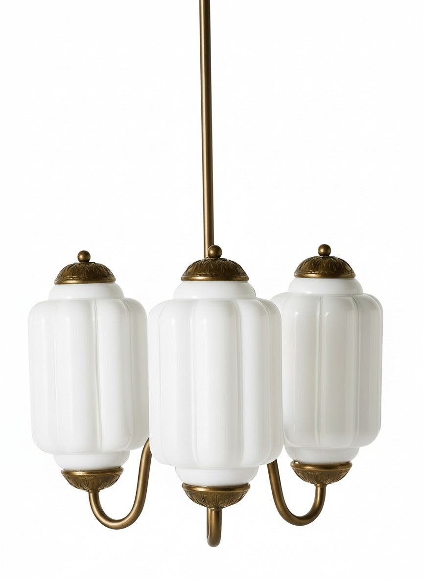 Vintage Milk Glass Pendant Lamp with Wavy Edge | Scandinavian Atmosphere Lighting for Kitchen and Bedroom - Lamylie