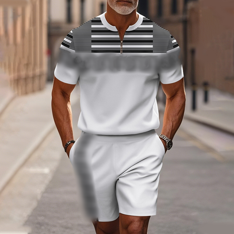 Marsten – Ensemble chemise à col zippé et short ajusté pour homme - Lamylie